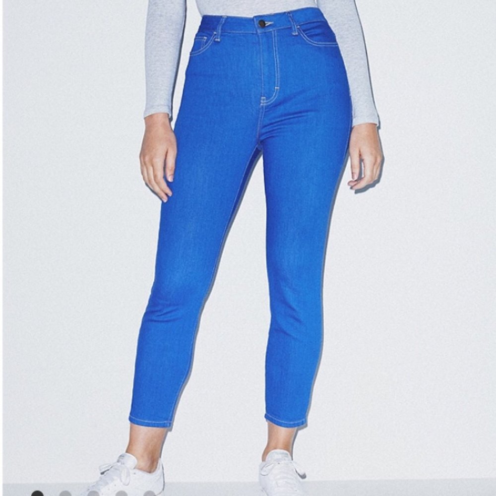 American Apparel Blue "The Crop Pencil Jean" NWT